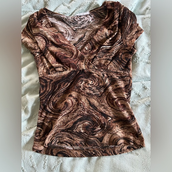 La Belle Tops - Vintage Y2K mesh swirl blouse La Belle